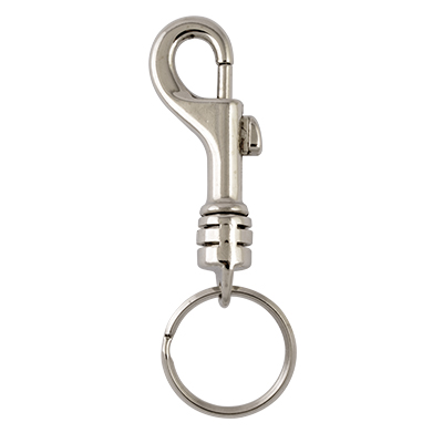 Bolt Snap, Rust proof metal snap hook with key ring ,Nickel plated , Eletro galvanized ,Brass platedChromium plated , Alloy zine die castingElectric Dipping Swivel eye snap hook with key ring.