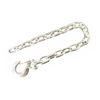 Trailer Safety Chain Assemblies with Clevis Slip Hook with Latch