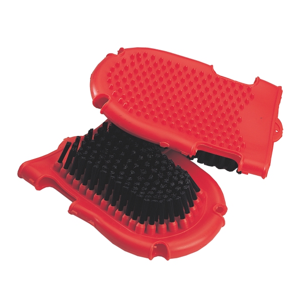  Plastic dual Grooming glove mitt