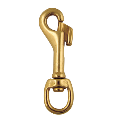 Solid Brass One Touch Swivel Round Eye Bolt Snap