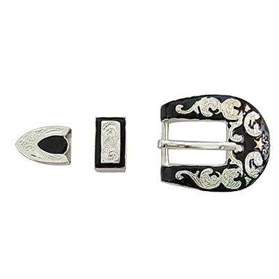 Rising Filigree Star 3 Piece Steel Buckle Set
