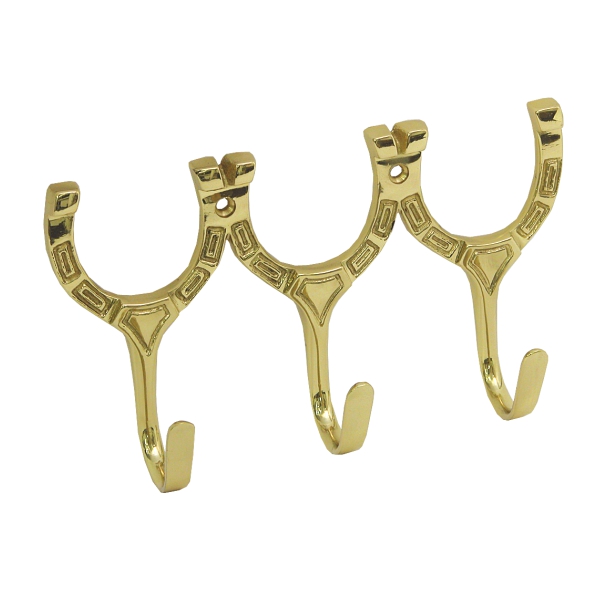 Brass Triple Horseshoe Hook