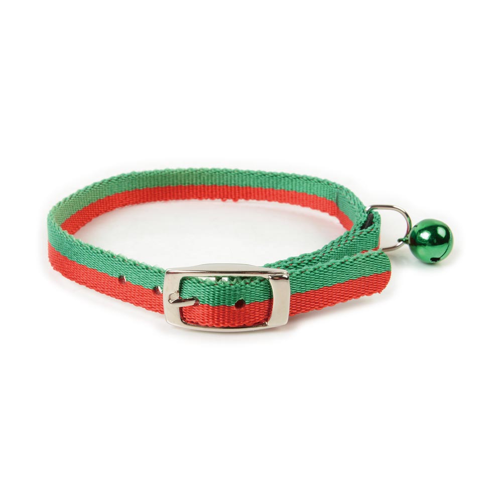 Double Color Nylon Snag Off Safety Cat Collar