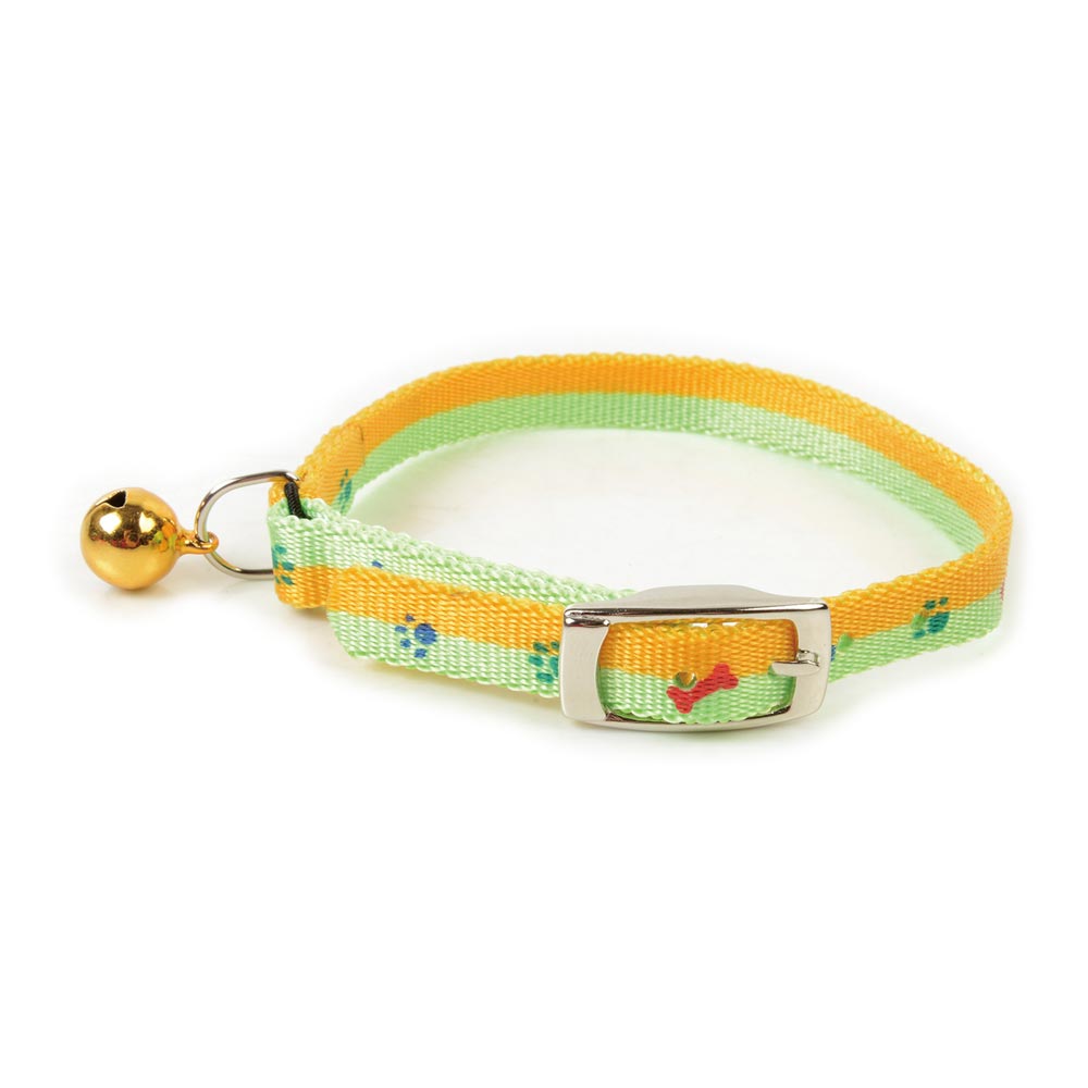 Double Color Nylon Snag Off Safety Cat Collar