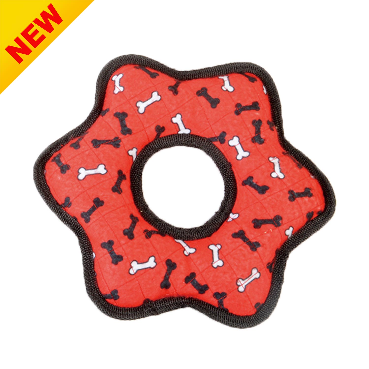 Stuffed Squeaky Gear Ring Pet Dog Toy