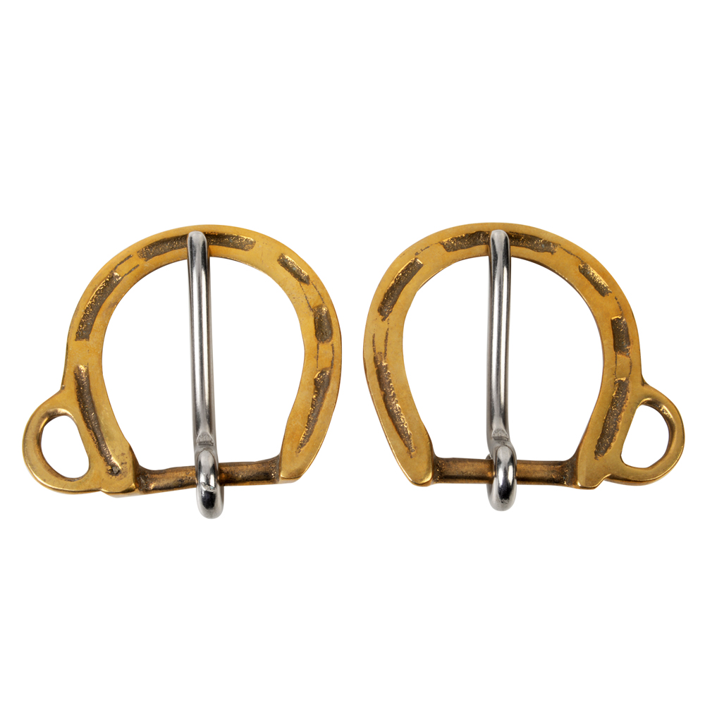 Brass Horseshoe Tug Buckle with Loop